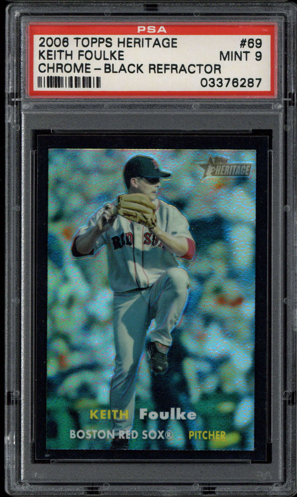 2006 Topps Heritage Black Refractor #69 Keith Foulke Red Sox PSA 9 Mint 50/57