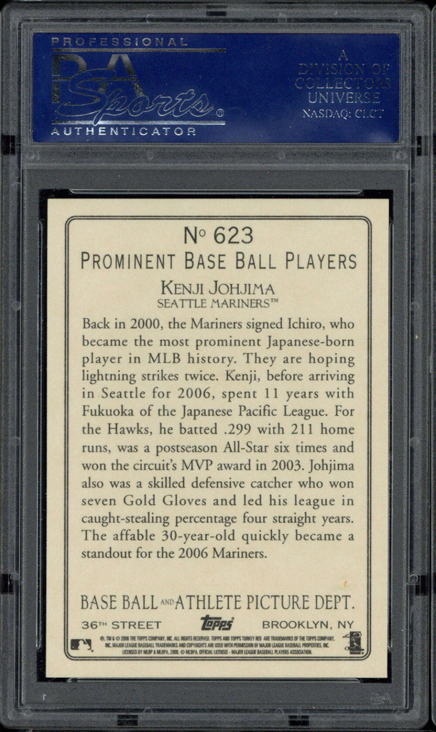 2006 Topps Turkey Red #623 Kenji Johjima Mariners PSA 10 GEM MINT