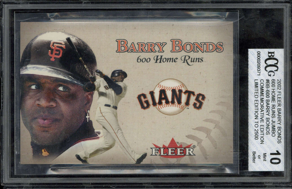 2002 Fleer 600 Home Runs Jumbo Barry Bonds Giants BCCG 10 Mint 87/2500