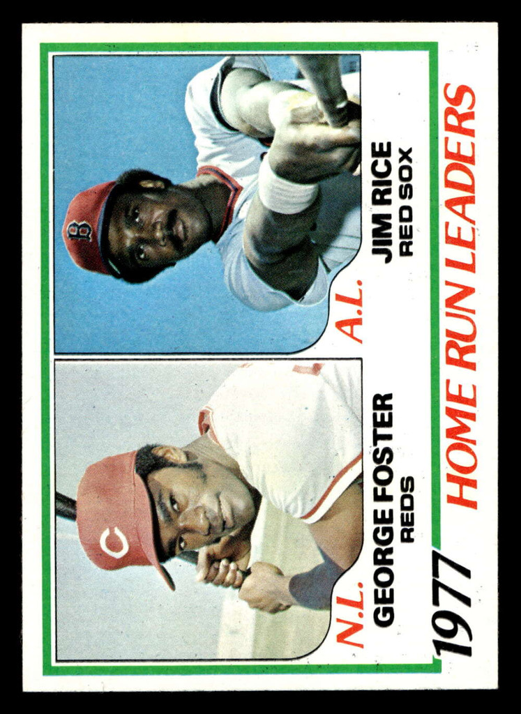 1978 Topps #202 George Foster/Jim Rice Home Run Leaders DP Near Mint+  ID: 519397