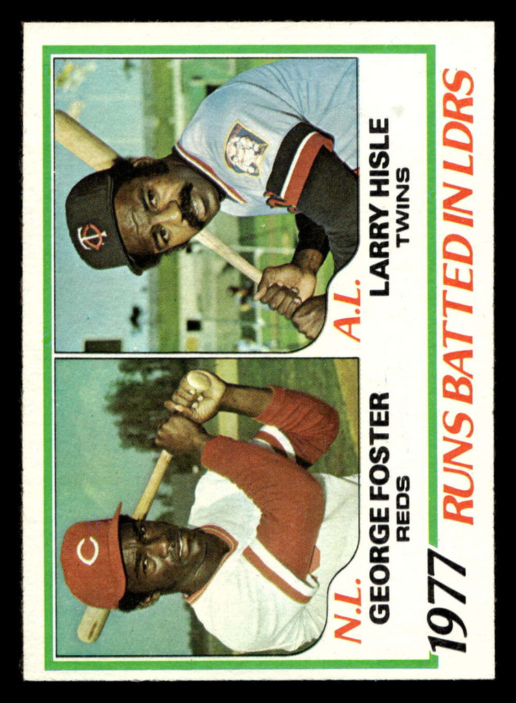 1978 Topps #203 George Foster/Larry Hisle RBI Leaders Near Mint  ID: 519401