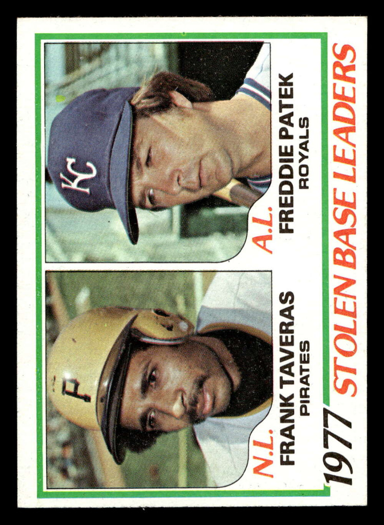 1978 Topps #204 Frank Taveras/Freddie Patek Stolen Base Leaders DP Near Mint  ID: 519406