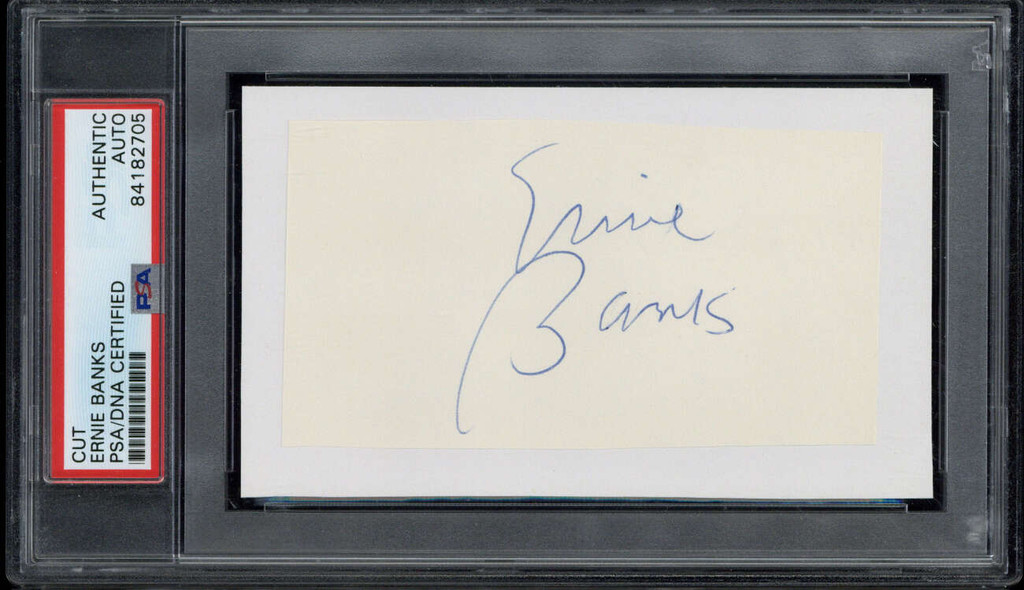 Ernie Banks Cut Signed Auto PSA/DNA Slab Cubs