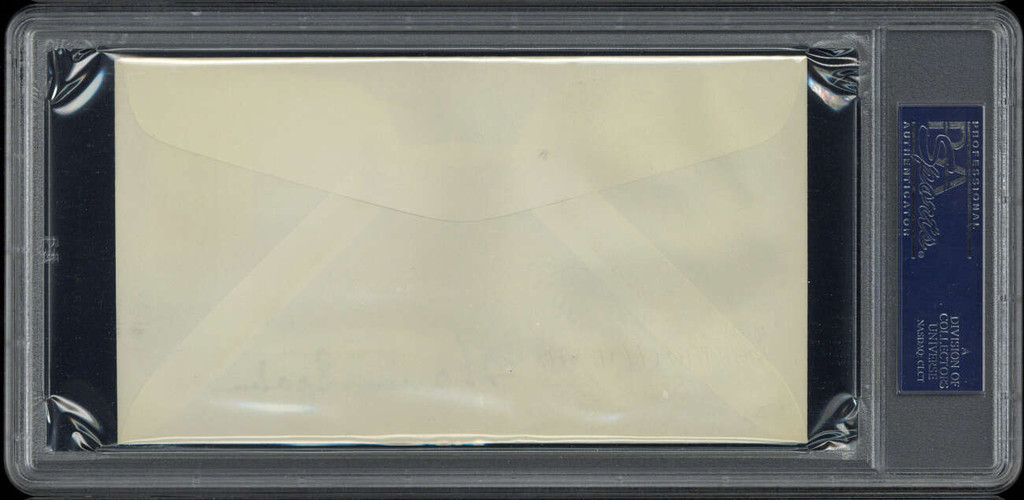 Warren Spahn First Day Cover FDC Signed Auto PSA/DNA Slab Braves Clemente Stamp ID: 519470
