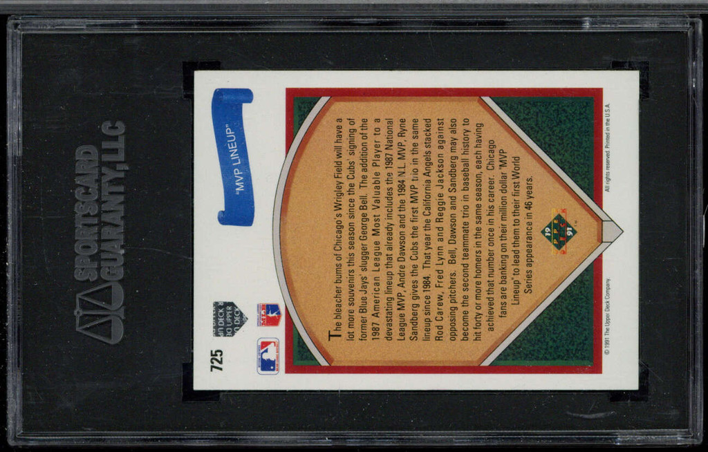Ryne Sandberg Andre Dawson 1991 Upper Deck Signed Auto SGC JSA Slab Cubs