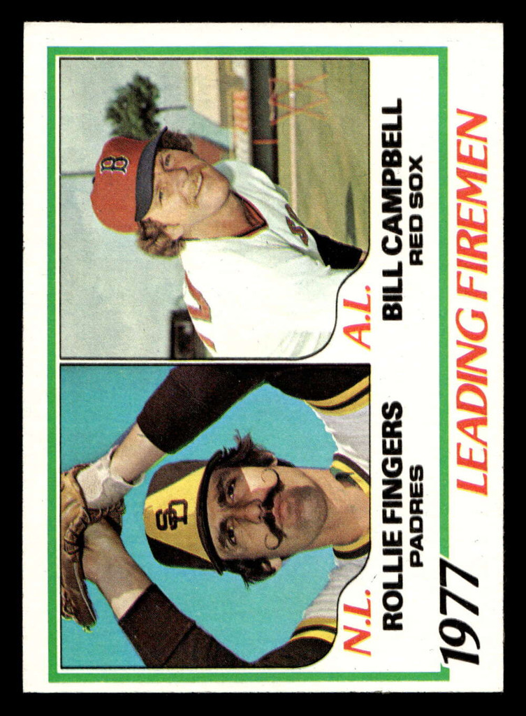 1978 Topps #208 Rollie Fingers/Bill Campbell Saves Leaders Near Mint  ID: 519490