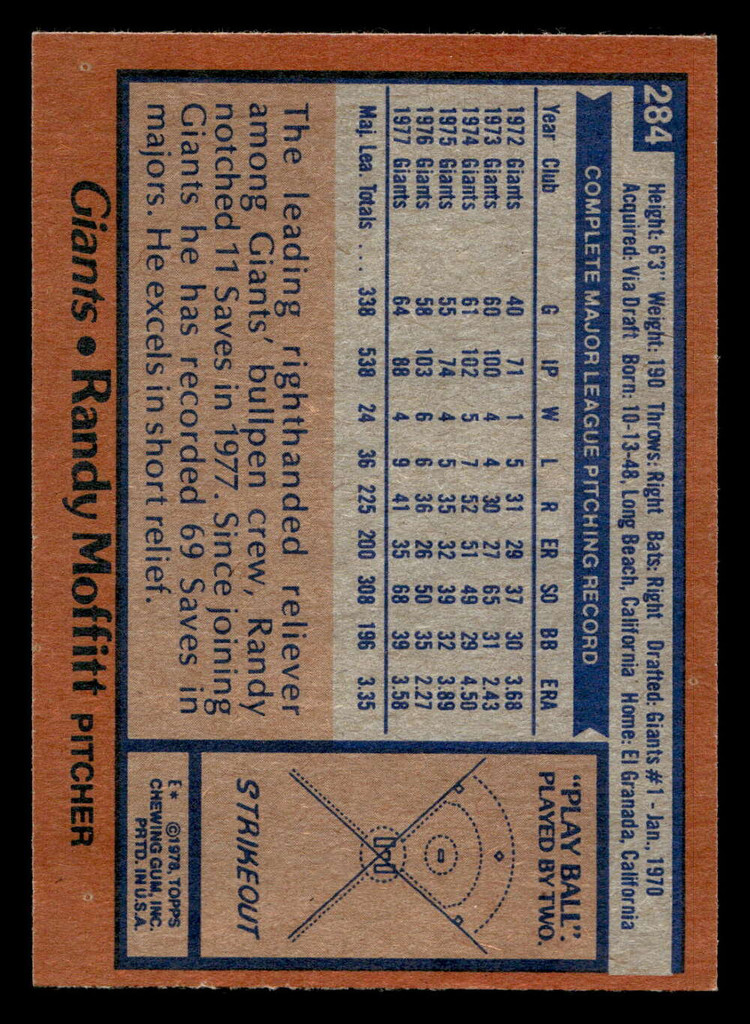 1978 Topps #284 Randy Moffitt Ex-Mint 