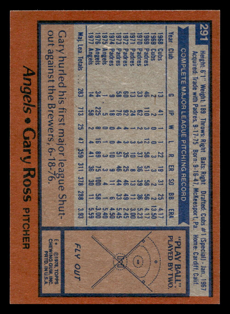 1978 Topps #291 Gary Ross Ex-Mint 