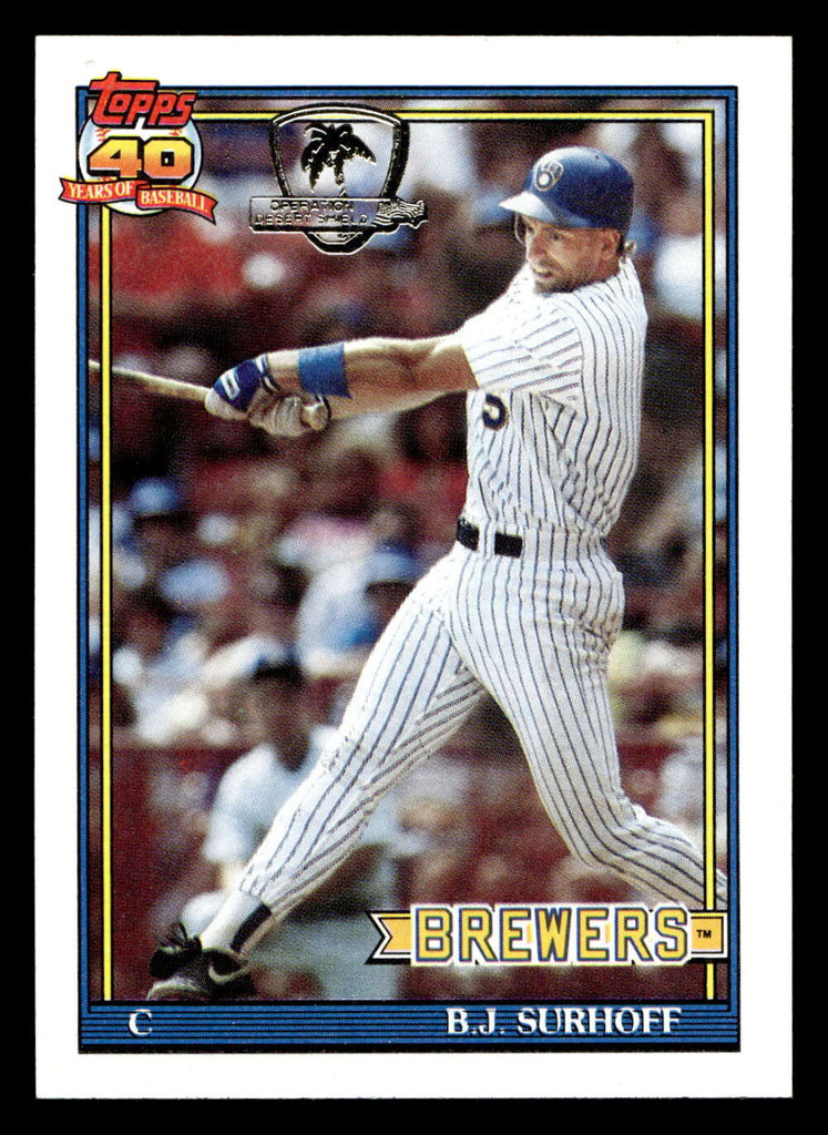 1991 Topps Desert Shield #592 B.J. Surhoff Near Mint+ 