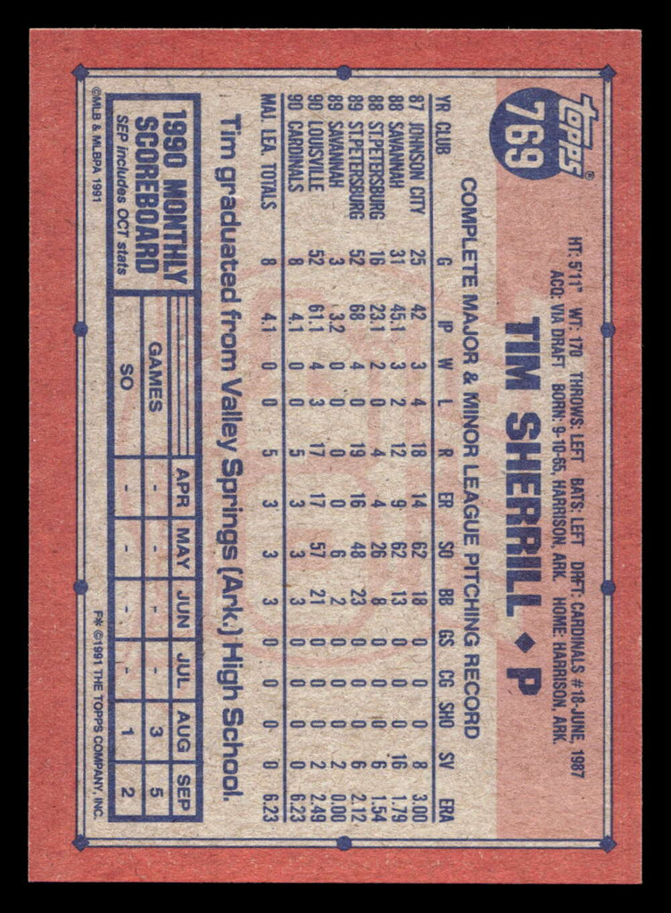 1991 Topps Desert Shield #769 Tim Sherrill NM-Mint 