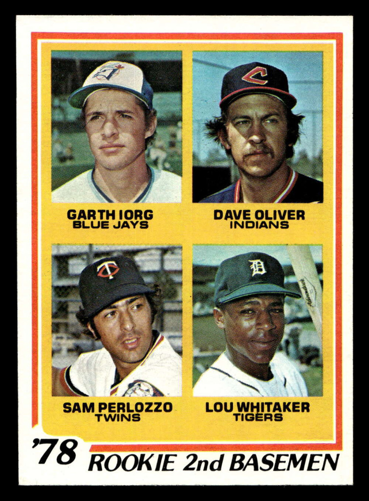 1978 Topps #704 Garth Iorg/Dave Oliver/Sam Perlozzo/Lou Whitaker Rookie 2nd Basemen Near Mint RC Rookie  ID: 521835