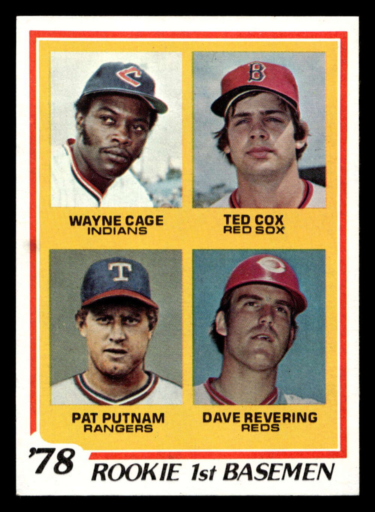 1978 Topps #706 Wayne Cage/Ted Cox/Pat Putnam/Dave Revering Rookie 1st Basemen Near Mint+ RC Rookie  ID: 521844