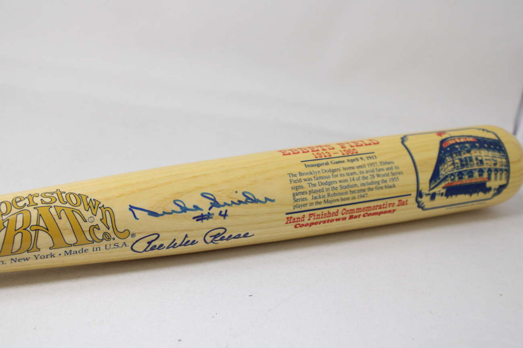 Pee Wee Reese Duke Snider Cooperstown Bat Signed Auto Signed PSA/DNA Dodgers Stadium Series