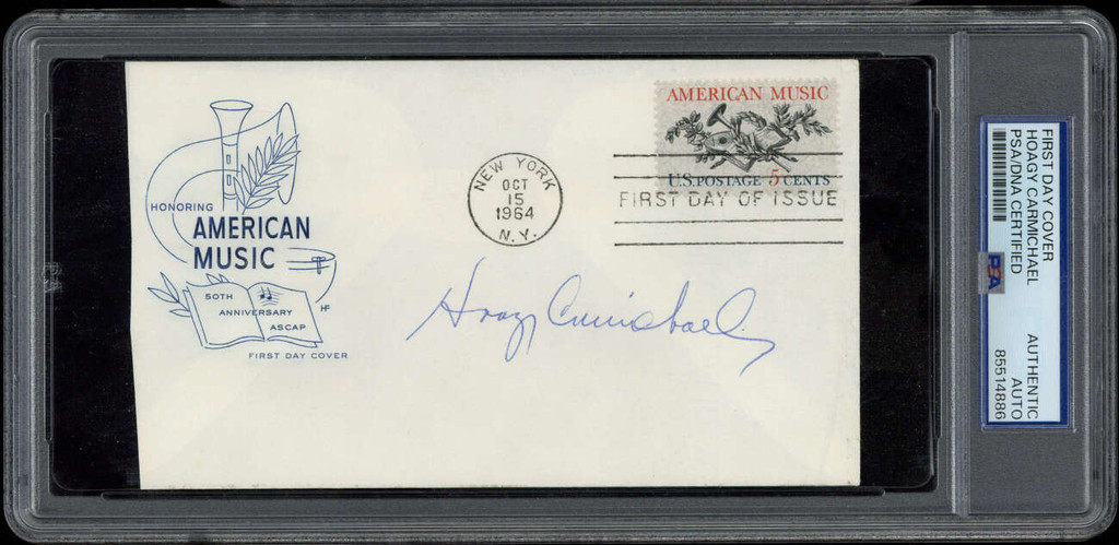 Hoagy Carmichael first Day Cover 1964 Signed Auto PSA/DNA Slab Composer