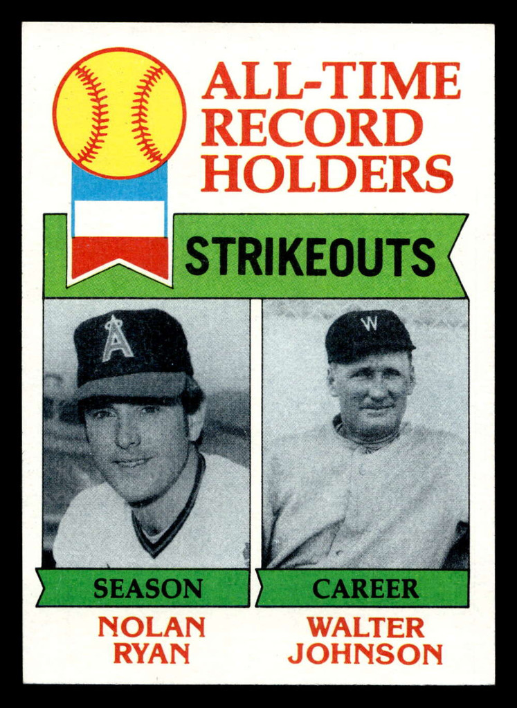 1979 Topps #417 Nolan Ryan/Walter Johnson ATL Near Mint  ID: 522384