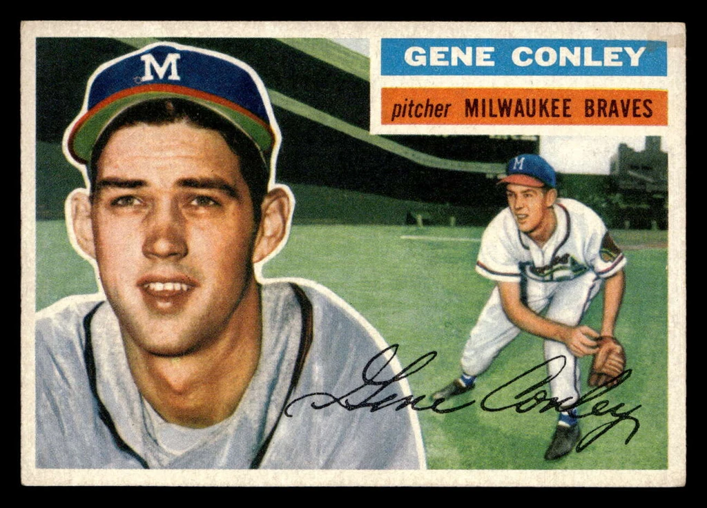1956 Topps #17 Gene Conley Grey Backs VG-EX Gray Back 