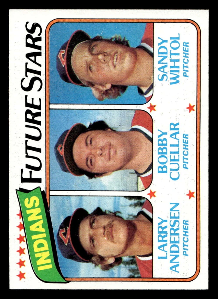 1980 Topps #665 Larry Andersen/Bobby Cuellar/Sandy Wihtol Indians Future Stars Near Mint+ RC Rookie 