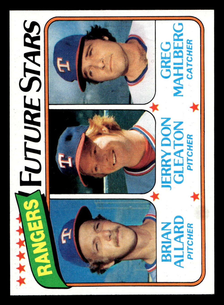 1980 Topps #673 Brian Allard/Jerry Don Gleaton/Greg Mahlberg Rangers Future Stars Near Mint RC Rookie 
