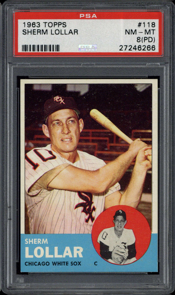 1963 Topps #118 Sherm Lollar White Sox PSA 8pd NM-Mint
