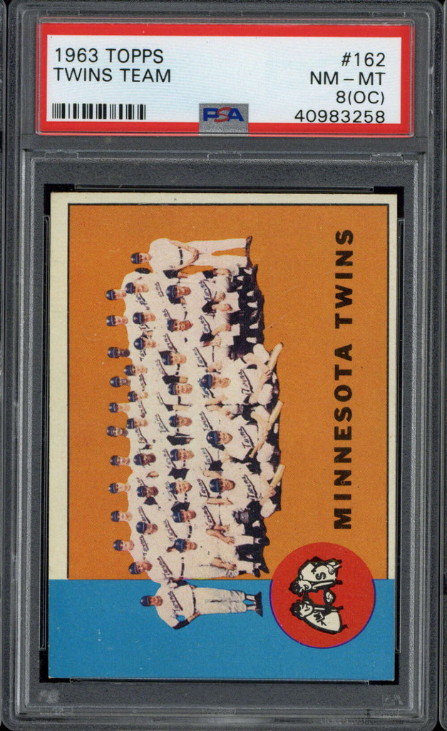 1963 Topps #162 Team Card Minnesota Twins PSA 8oc NM-Mint