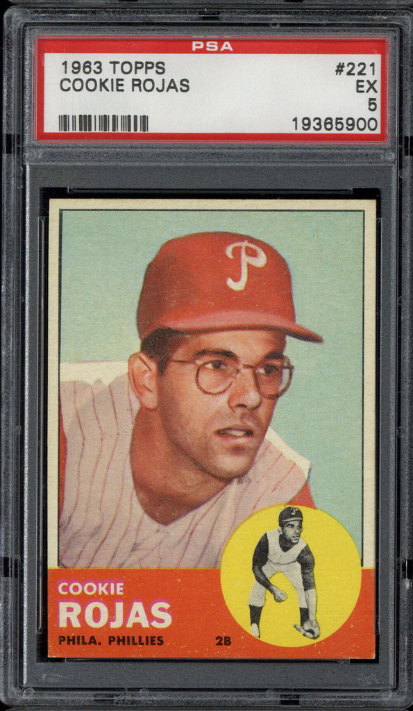 1963 Topps #221 Cookie Rojas Philadelphia Phillies PSA 5 EX