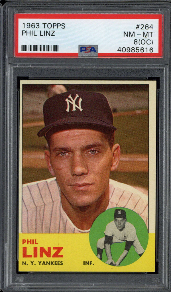 1963 Topps #264 Phil Linz Yankees PSA 8oc NM-Mint