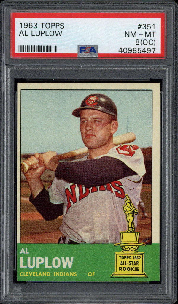 1963 Topps #351 Al Luplow Indians PSA 8oc NM-Mint