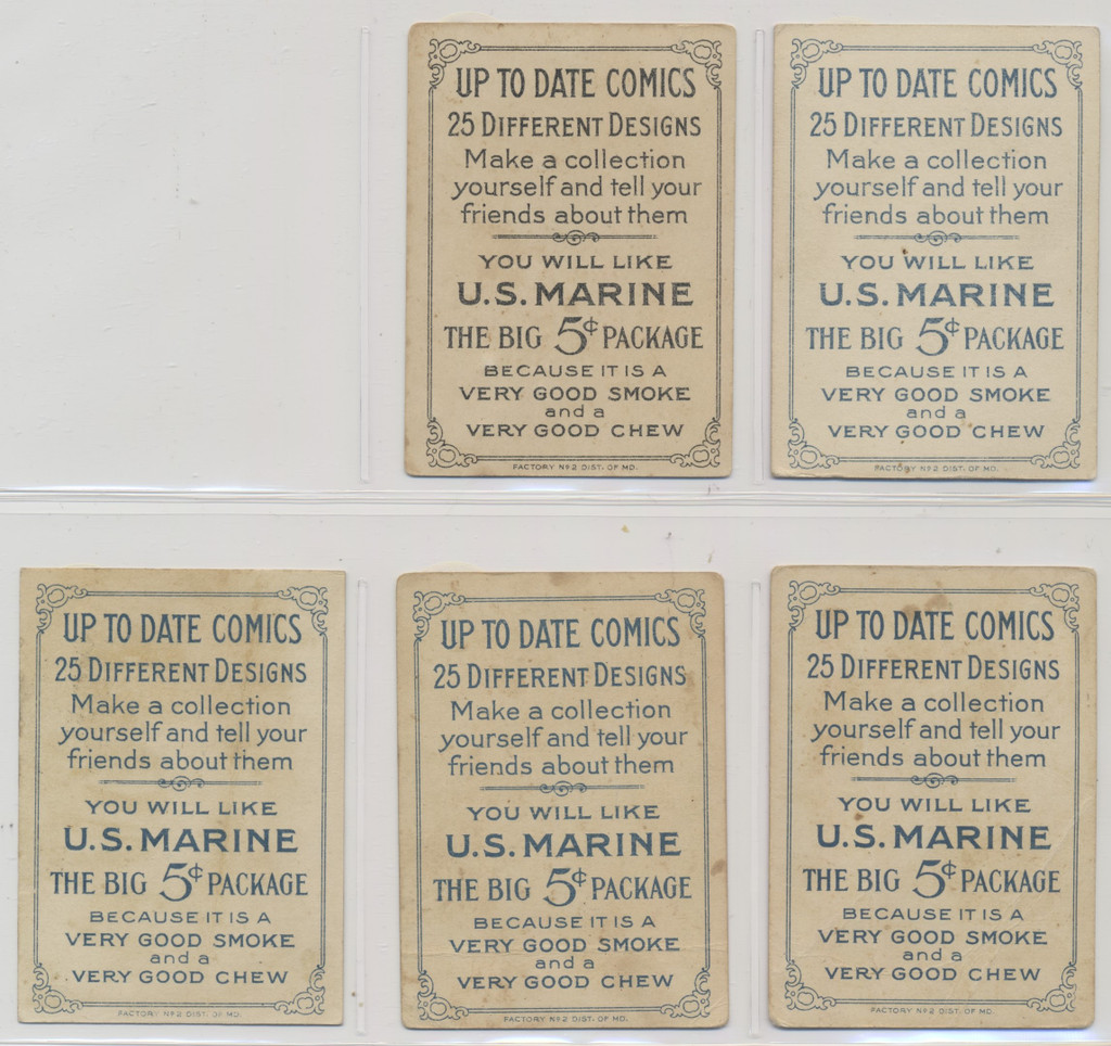 1908 T114 Up To Date Comics (U.S. MARINE on back) 20/26 w/3 dups.  #*sku37242