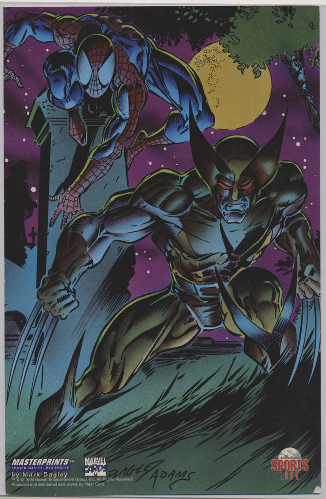 1994 Marvel Wolverine vs Spiderman MasterPrint Promo by Mark Bagley (blank back)  #*sku37298