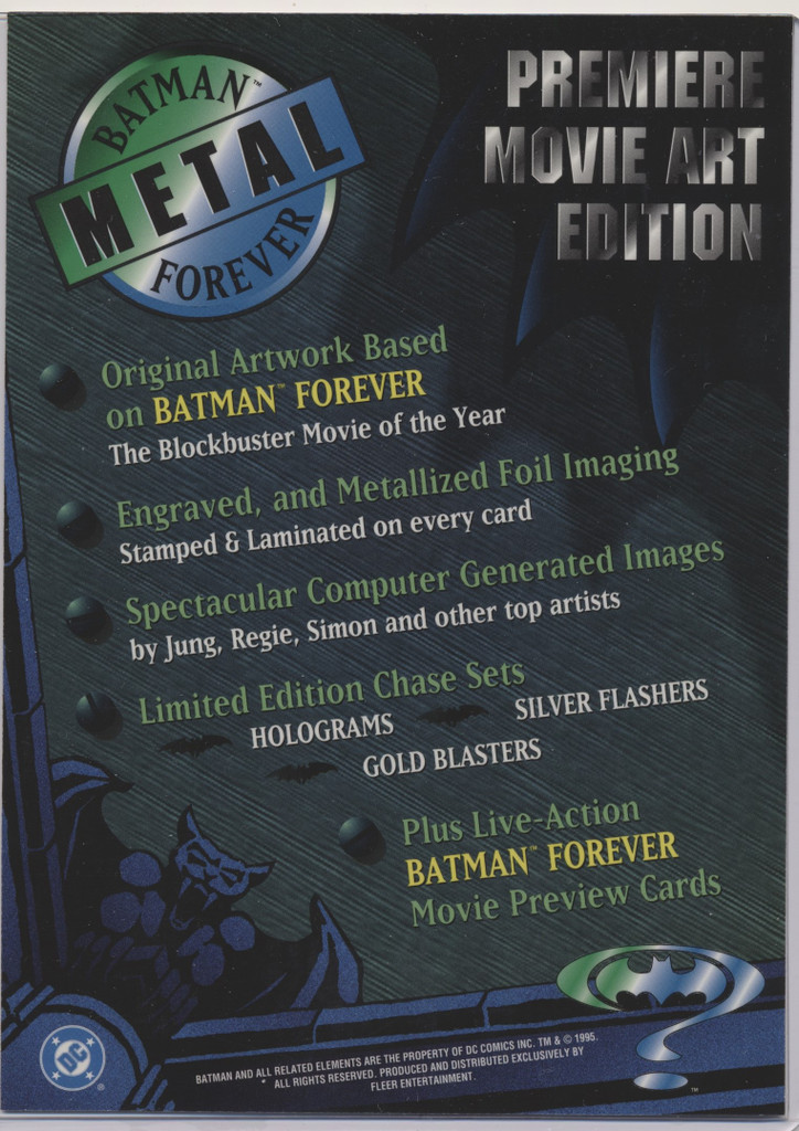 1995 Fleer Batman Metal Forever Oversized Promo Card  #*sku37296