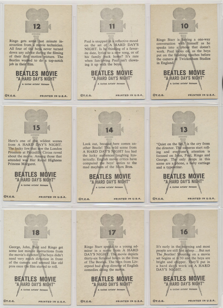 1964 Topps Beatles Movie "A Hard Days Night" 64/55   #*sku37305