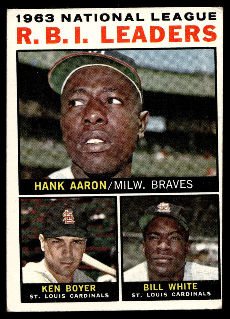 1964 Topps #11 Hank Aaron/Ken Boyer/Bill White NL R.B.I. Leaders VG-EX  ID: 523712