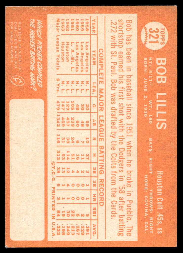 1964 Topps #231 Dick Calmus Ex-Mint RC Rookie  ID: 523926