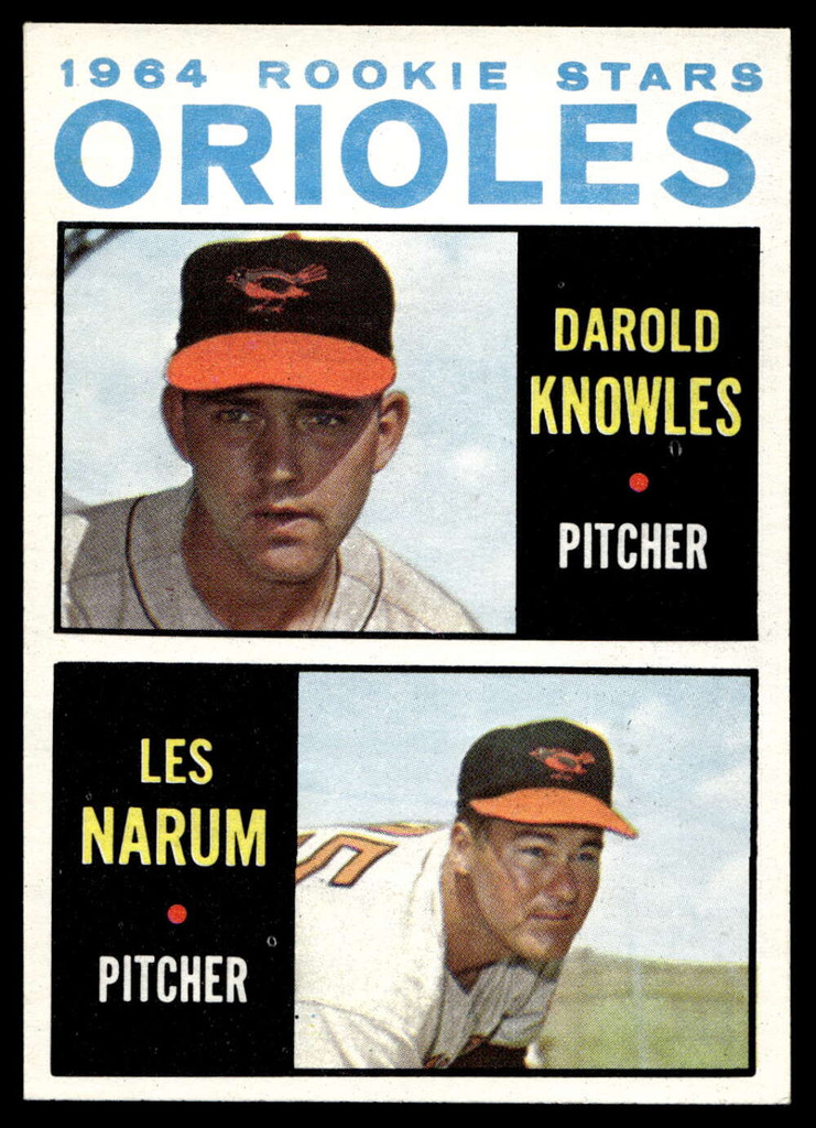 1964 Topps #418 Darold Knowles/Buster Narum Orioles Rookies Near Mint RC Rookie  ID: 523990