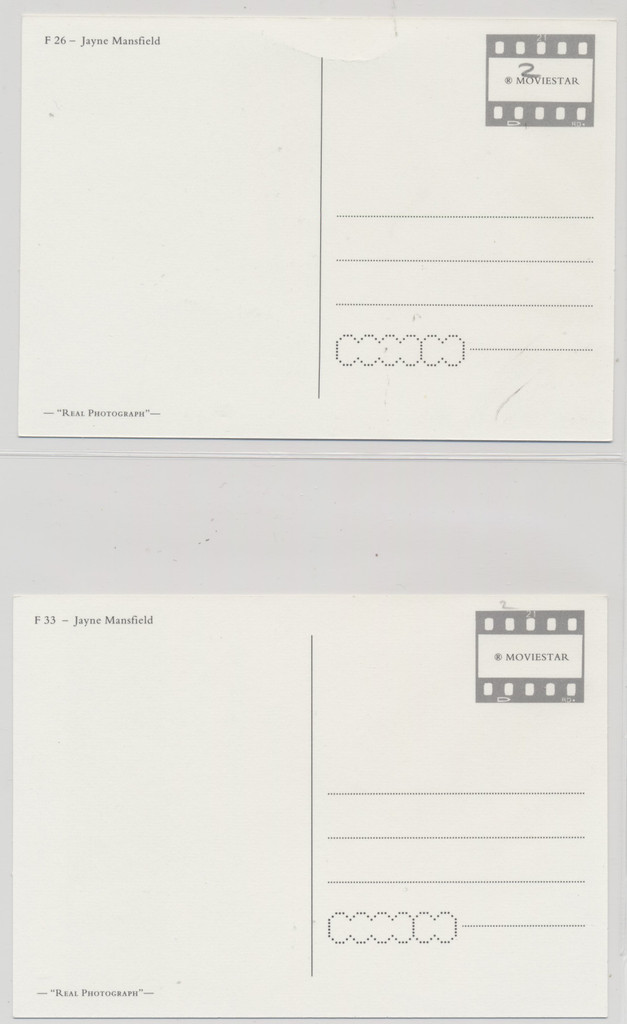 circ. 1980's Unused Post Cards Jayne Mansfield  Lot of 6 different  #*sku37323