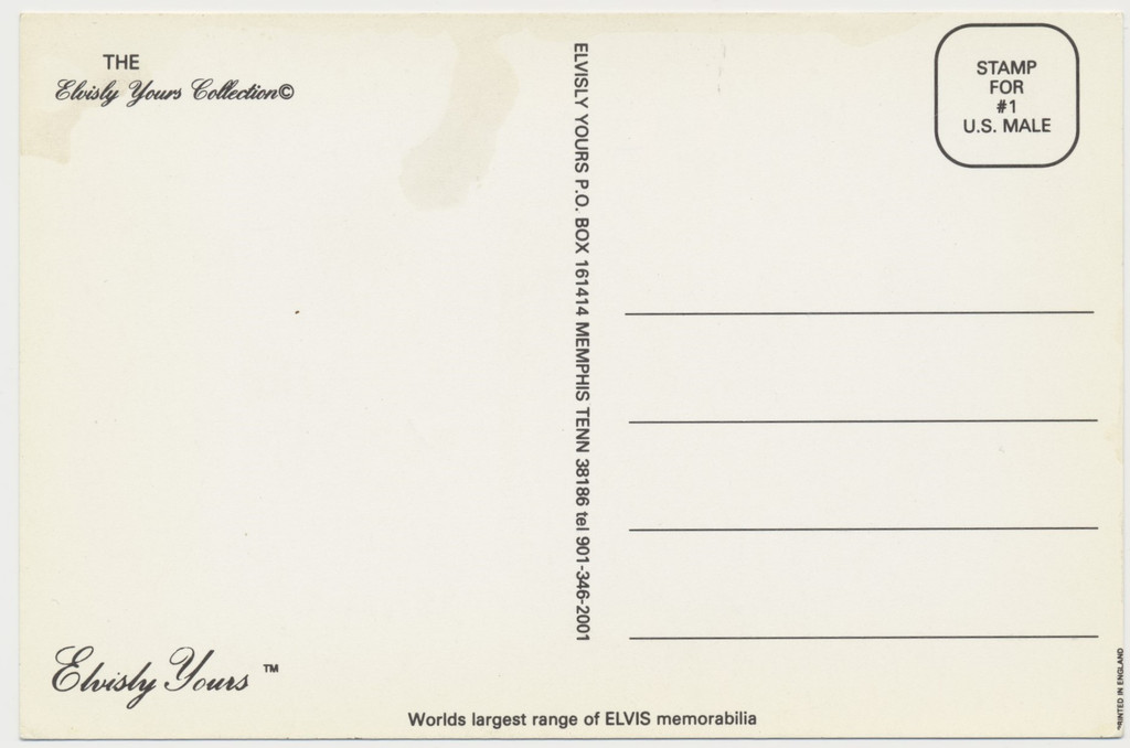 circ. 1970's Unused Post Card Elvis Presley  #*sku37328