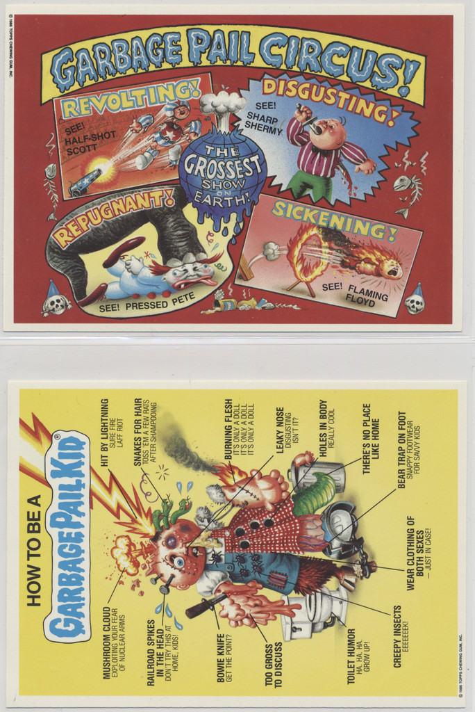 1986 Topps Garbage Pail Kids Giant Stickers Partial Set 14/15  #*sku3220a