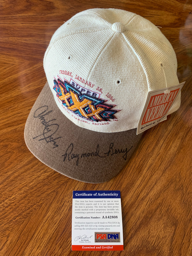 Sunday, January 28, 1996 SUPER BOWL XXX Autographed Hat: Raymond Berry & Charley Taylor  #*sku37339