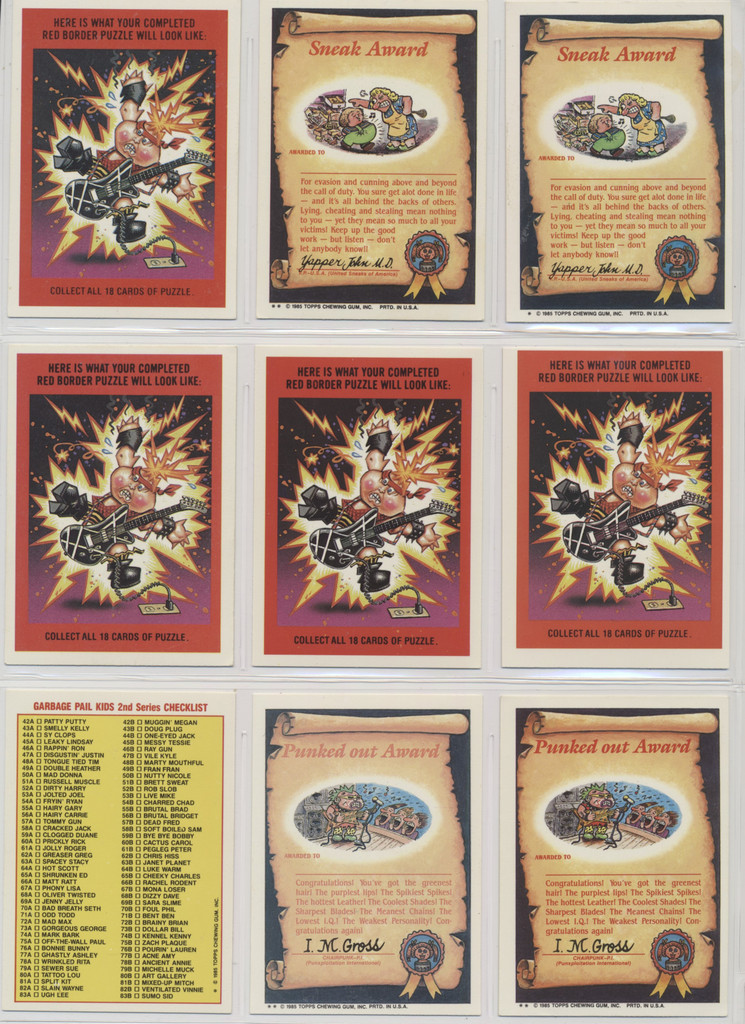 1985 Topps Garbage  Pail Kids Series 2 Complete Set of 84 Stickers (Pack Fresh)  #*sku37364