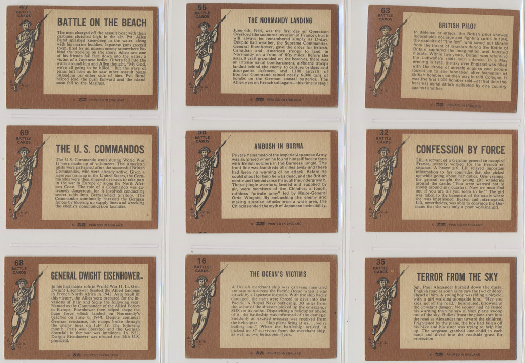 1965 A&BC England Battle Cards Lot of 20/66  #* sku37373