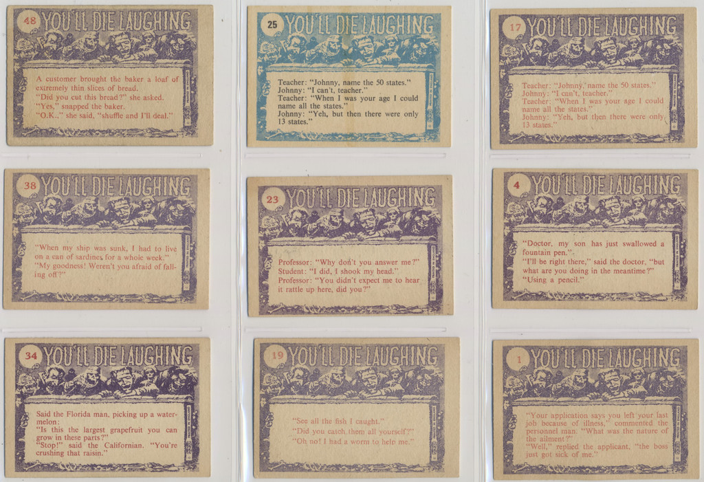 1959 A&BC England You'll Die Laughing Lot of 9 different  #*sku37382