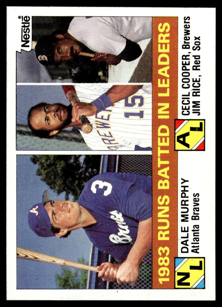 1984 Topps Nestle #133 Dale Murphy/Cecil Cooper/Jim Rice Near Mint+ 