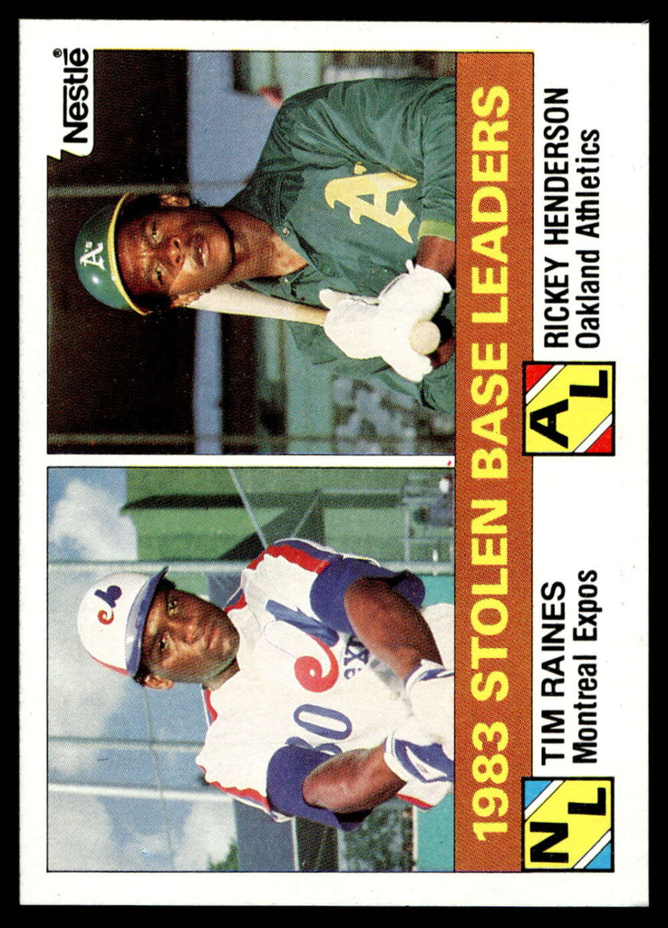 1984 Topps Nestle #134 Tim Raines/Rickey Henderson Near Mint+ 