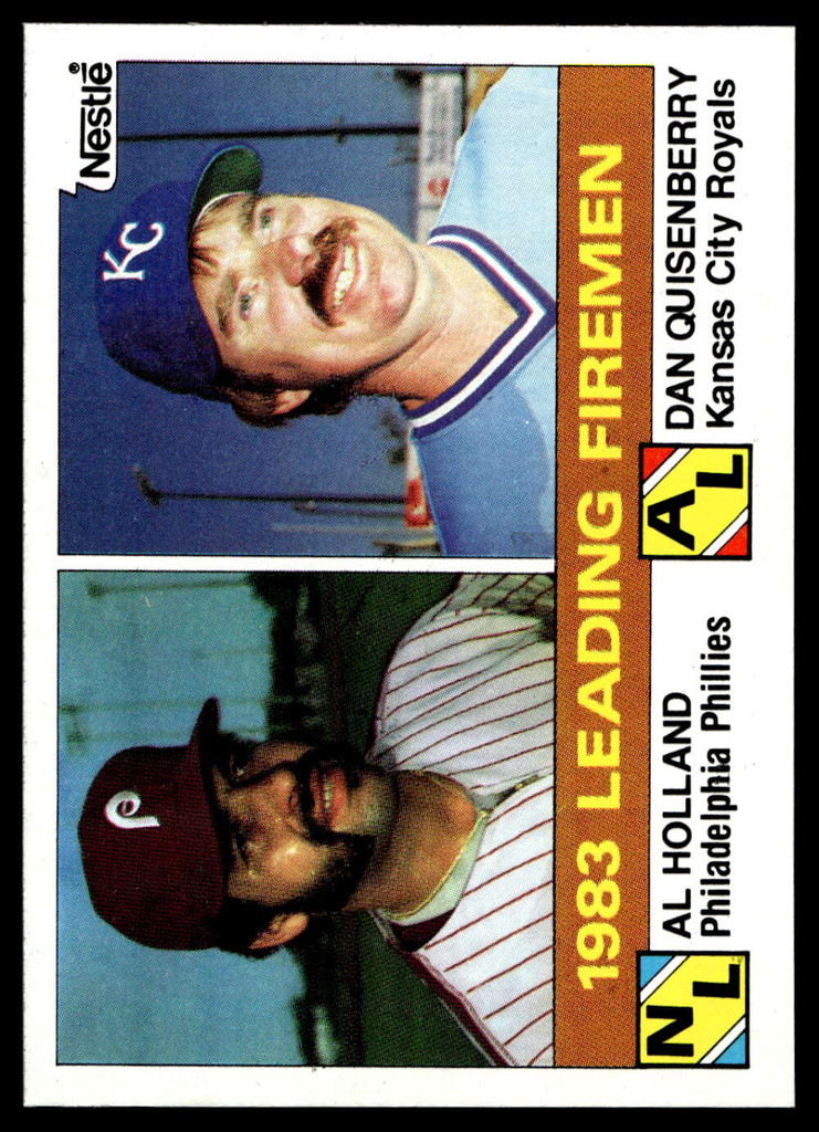 1984 Topps Nestle #138 Al Holland/Dan Quisenberry Near Mint+  ID: 524208