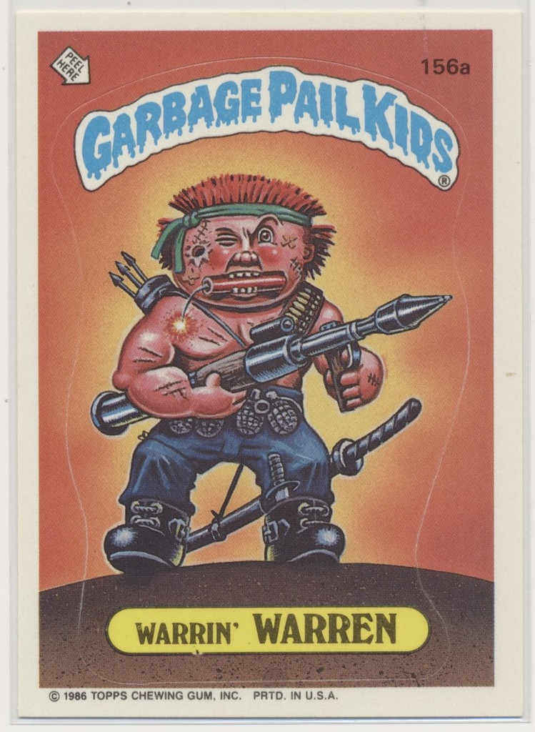1986 Topps Garbage Pail Kids Series 4  #156a Warrin' Warren  #*sku37407