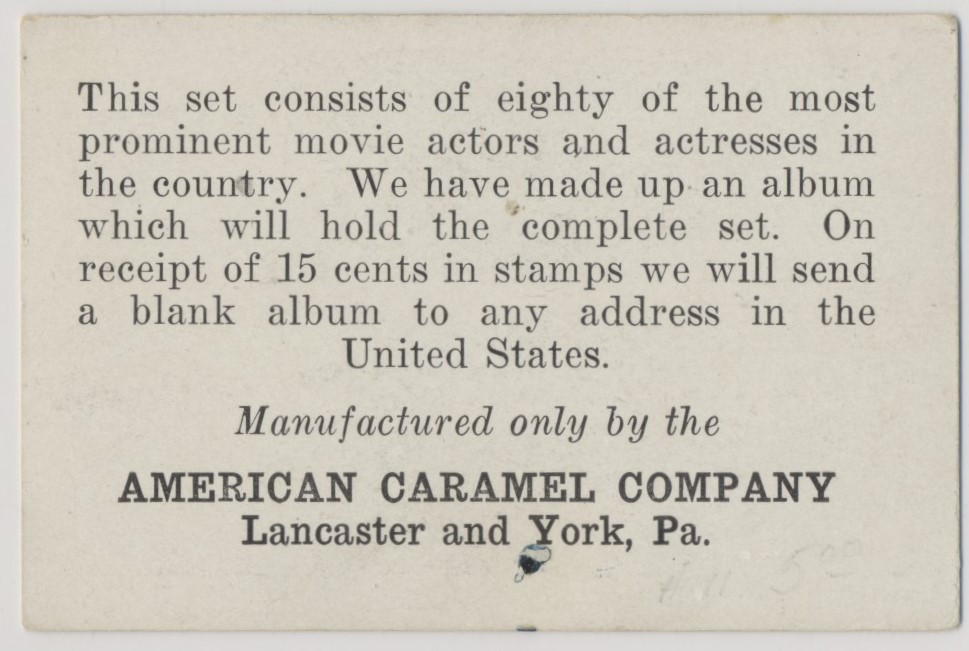 1922/23 American Caramel Co. E123-1 Movie Actors and Actresses #47 Hoot Gibson   #*sku37436