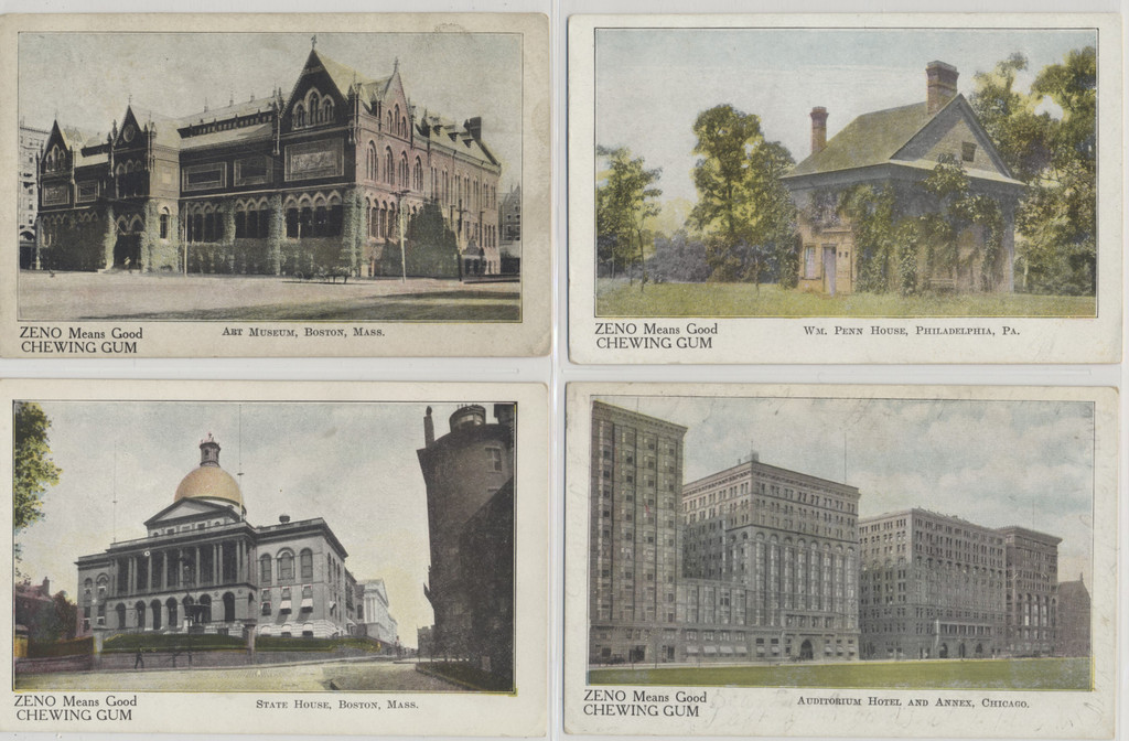 circ. 1900's Zeno Gum Post Cards with U.S. Buildings  Lot of 10 different   #*sku37444