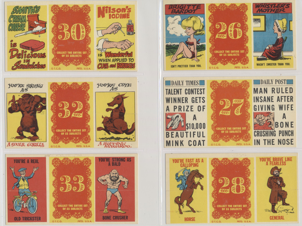 1963 Topps Valentine Foldees "Wheels" Trifold Cards  Partial Set 33/55  #*sku37456