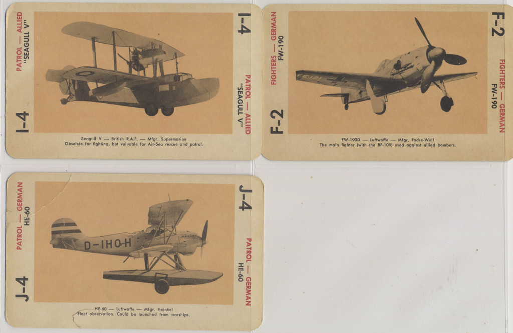 1965 20th Century Fox 12 O'Clock High Cards From Game Lot 3different   #*37468