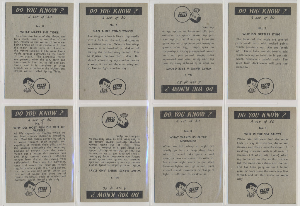 1961 Leaf Do You Know? Partial Set 49/50  #*sku37471